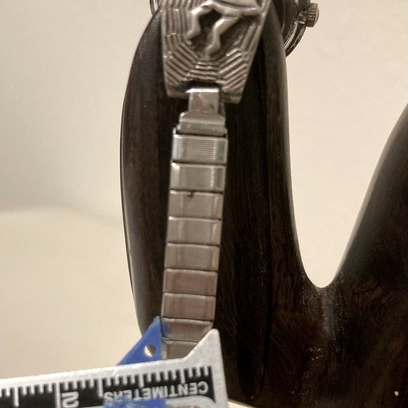 Vintage Kokopelli Navajo Sterling Silver Old Pawn Watch Bracelet - Picture 7 of 7